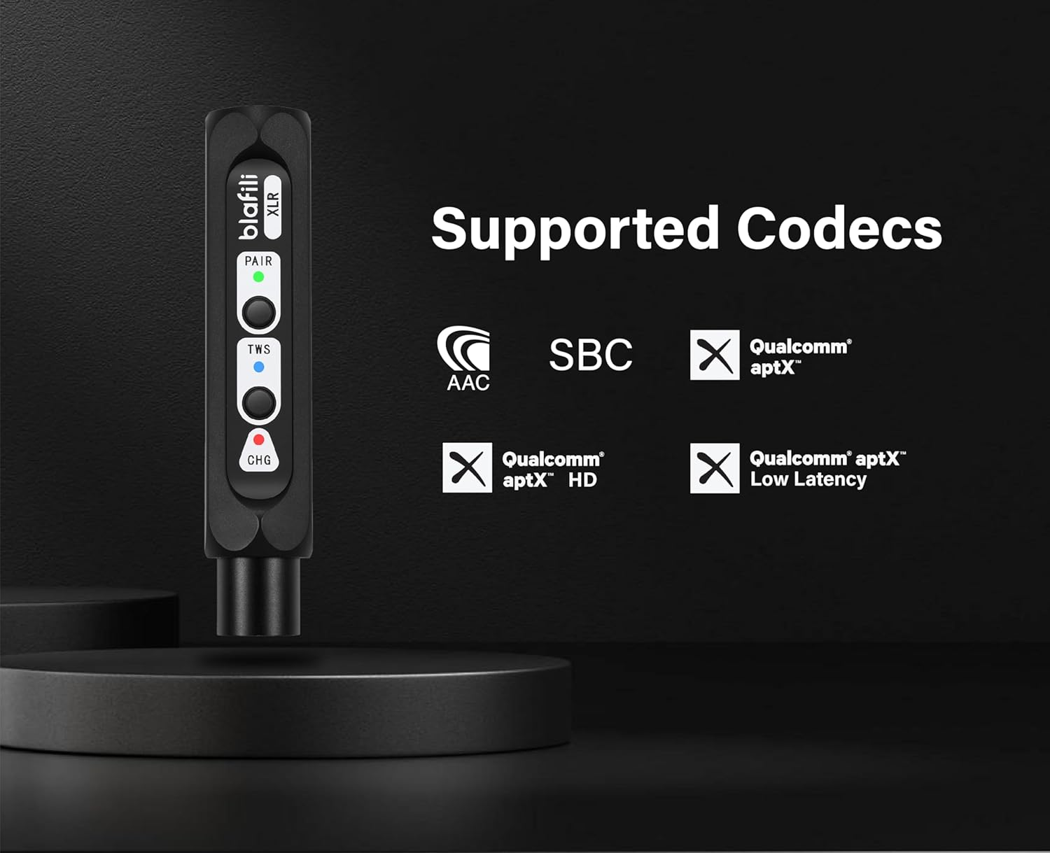 Blafili XLR Portable Bluetooth V5.1 Music Receiver, Aptx HD Aptx Low Latency AAC SBC TWS, Rechargeable Battery 16Hrs Long Playtime, USB-C DAC for Mixing Console Desk, Audio Mixer, PA DJ System image number 4