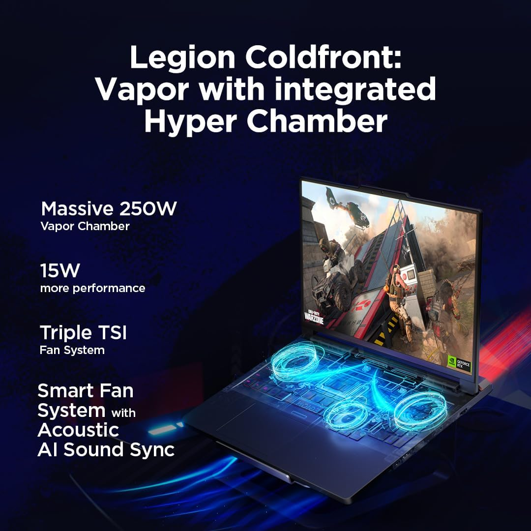 Lenovo Legion Pro 7I 16IAX10H 16-Inch WQXGA OLED Display 240Hz Ultra 9 64GB 1TBSSD RTX5090 Wifi 7 Win11H Eclipse Black 83F5004NAU image number 4