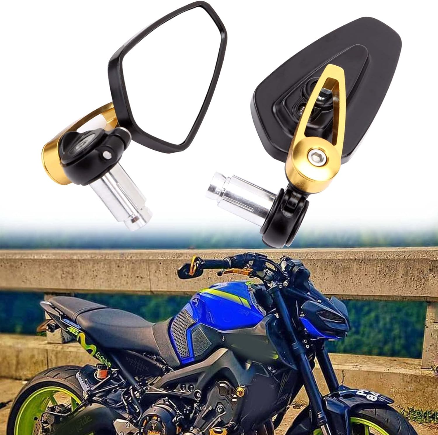 Black Motorcycle Bar End Mirrors Rear View CNC for Honda GROM MSX125 CB500F Kawasaki Z125 Pro Z650 Z750 Z800 Z900 ER6N ER6F Yamaha MT-03 MT-07 FZ-07 MT-09 FZ-09 MT-10 FZ-10 MT-25 FZ6 FZ8 FZ6R