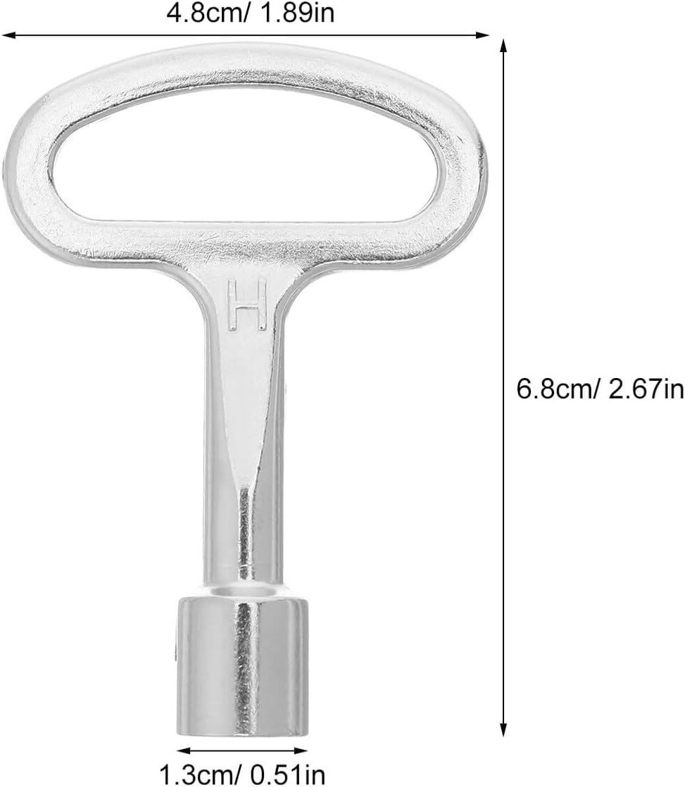 7-Inch Zinc Alloy Gas Valve Key for 1/4 and 5/16 Valves Multi-Purpose Socket Spanner and Radiator Utility Key for Meter Boxes and Air