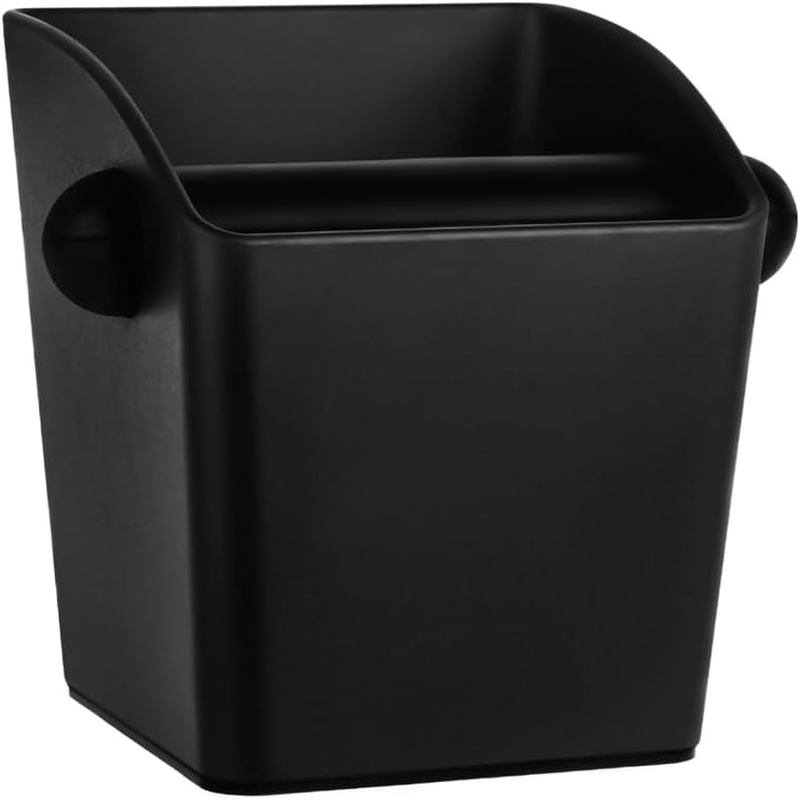Coffee Grounds Powder Bucket Large Capacity Coffee Knock Box 5Inch Shock-Absorbent Durable Barista Style Espresso Knock Bin Coffee Dump Bin Coffee Grounds Container Knock Box Black