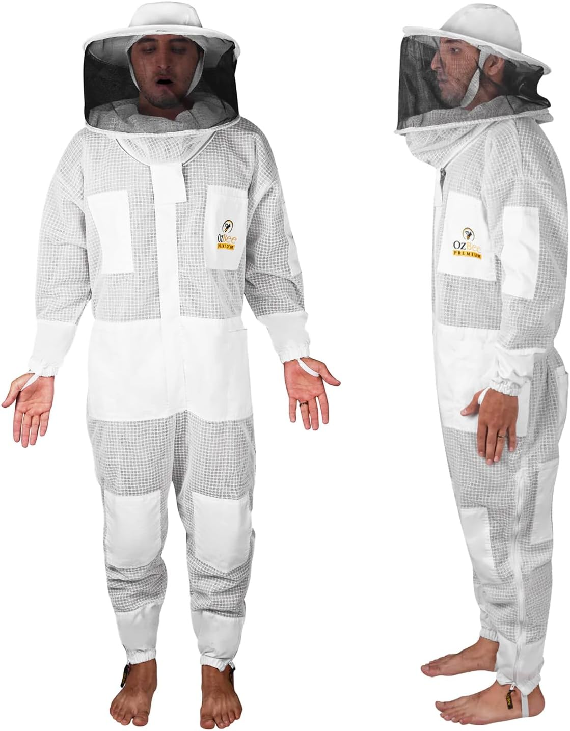 OZBEE Beekeeping Suit Premium 3 Layer Mesh Ultra Cool Ventilated round Hat Beekeeping Protective Gear Costume (2XL) image number 4