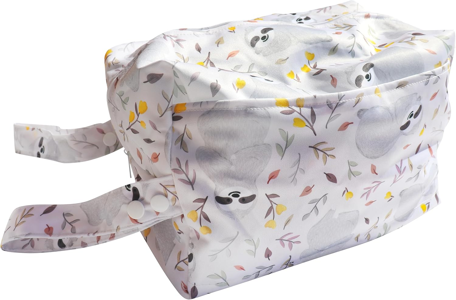 BABYBOET Cloth Diaper Wet Dry Bags 2PCS Waterproof Reusable with Double Zippered Pockets Travel Beach Pool Baby Items or Wet Clothes (Large, Alpaca & Sloth, 2PCS)