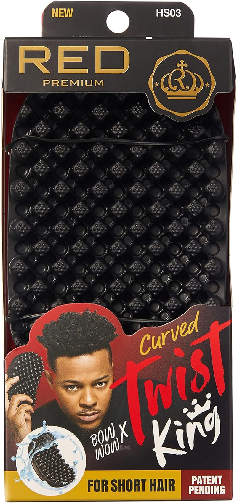 Red by Kiss Bow Wow X Twist King Luxury Twist Styler Washable, Durable, Crumb Free, Twist Brush for Afro Curl (Curved&Dense)