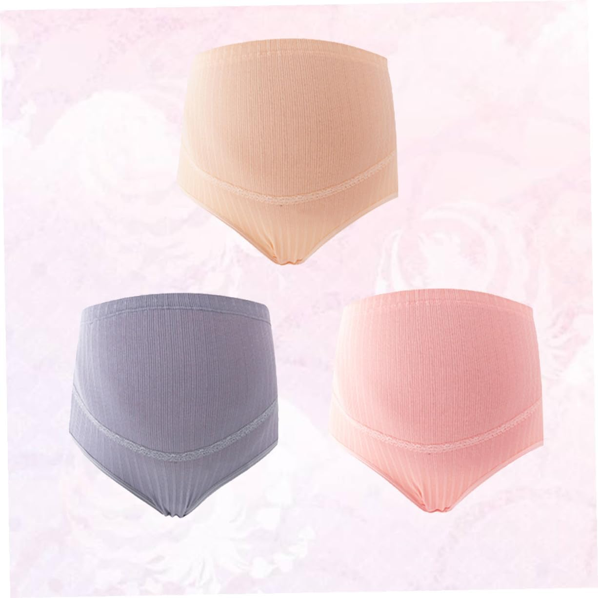 3Pcs High Waist Cotton Maternity Underwear Seamless Belly Band for Pregnant Women Nursing Panties