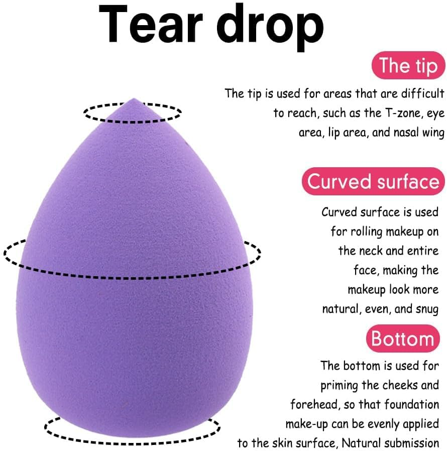 Makeup Sponges for Foundation, 12PCS Makeup Egg Sponge for Dry & Wet Use,Blending Powder Puff, Beauty Gifts for Women,Travel Beauty Products, Skincare Accessories image number 2