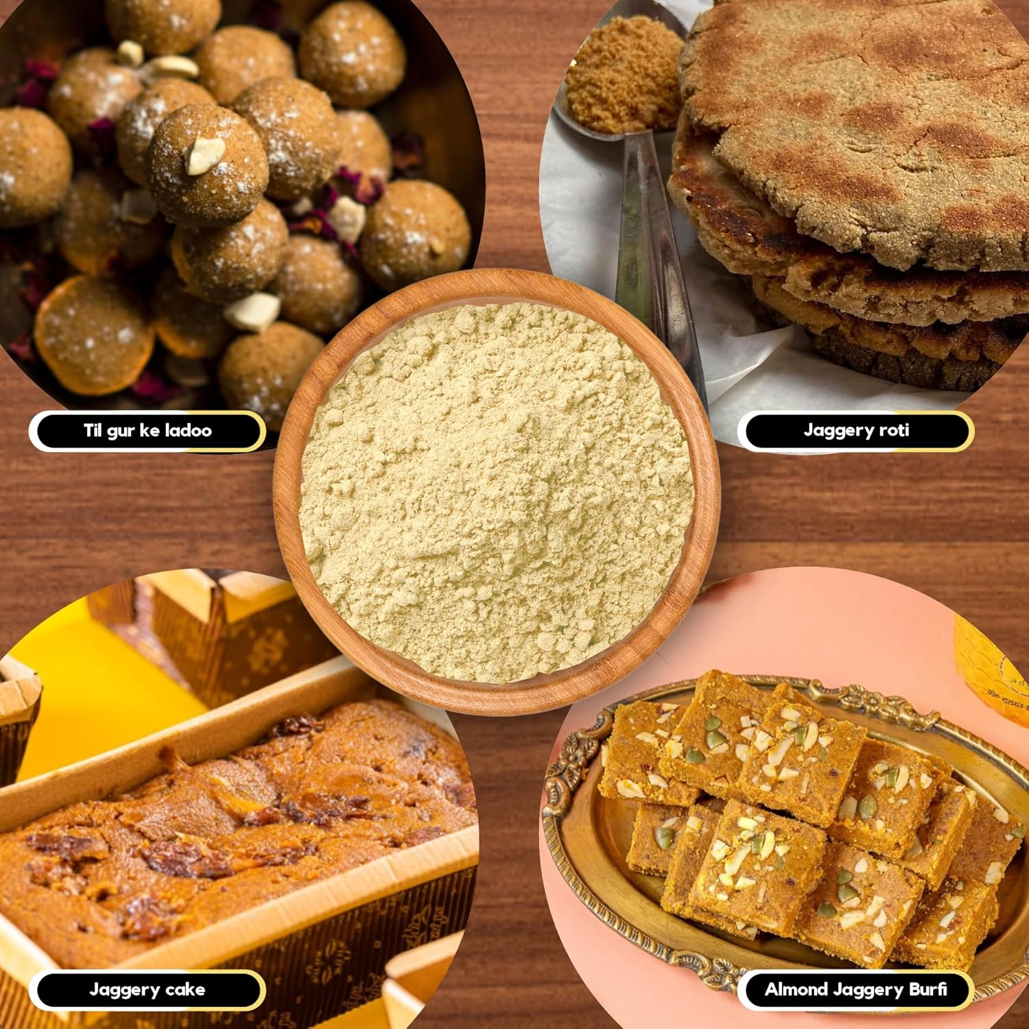 Organic Zing Jaggery Powder | 100% Unadultered Jaggery Powder | Natural and Jaggery Powder for Tea | Product of India - 227 Gm (16 Oz) image number 1