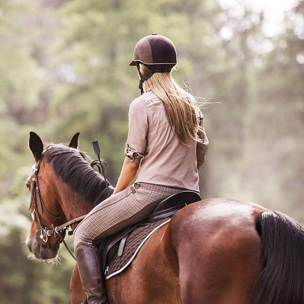 18 Inch Riding Crop, Quality Leather Riding Crop, Black, Double Clapping Whip image number 1
