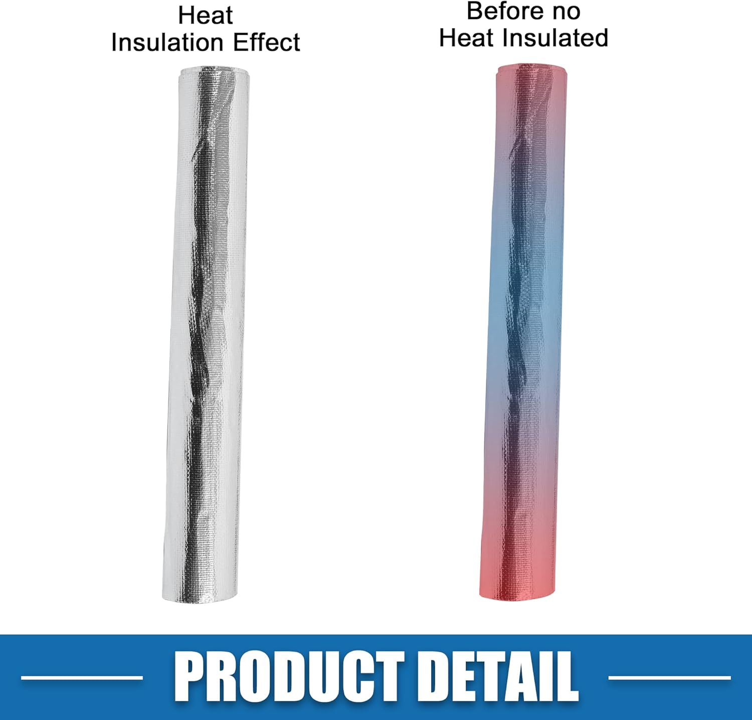 X AUTOHAUX Car Heat Shroud 24'' X 12'' Aluminized Heat Shield Mat Thermal Barrier Cover Protection Fiberglass Silver Tone image number 2