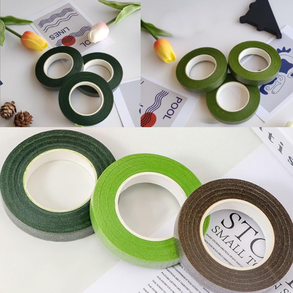 ARMASTUSE Craft Tape Floral Adhesives,6 Rolls Floral Tape for Bouquets,Floral Tapes,Wedding Florist Craft Stem Wrap Floral Paper Tape for Floral Crafts