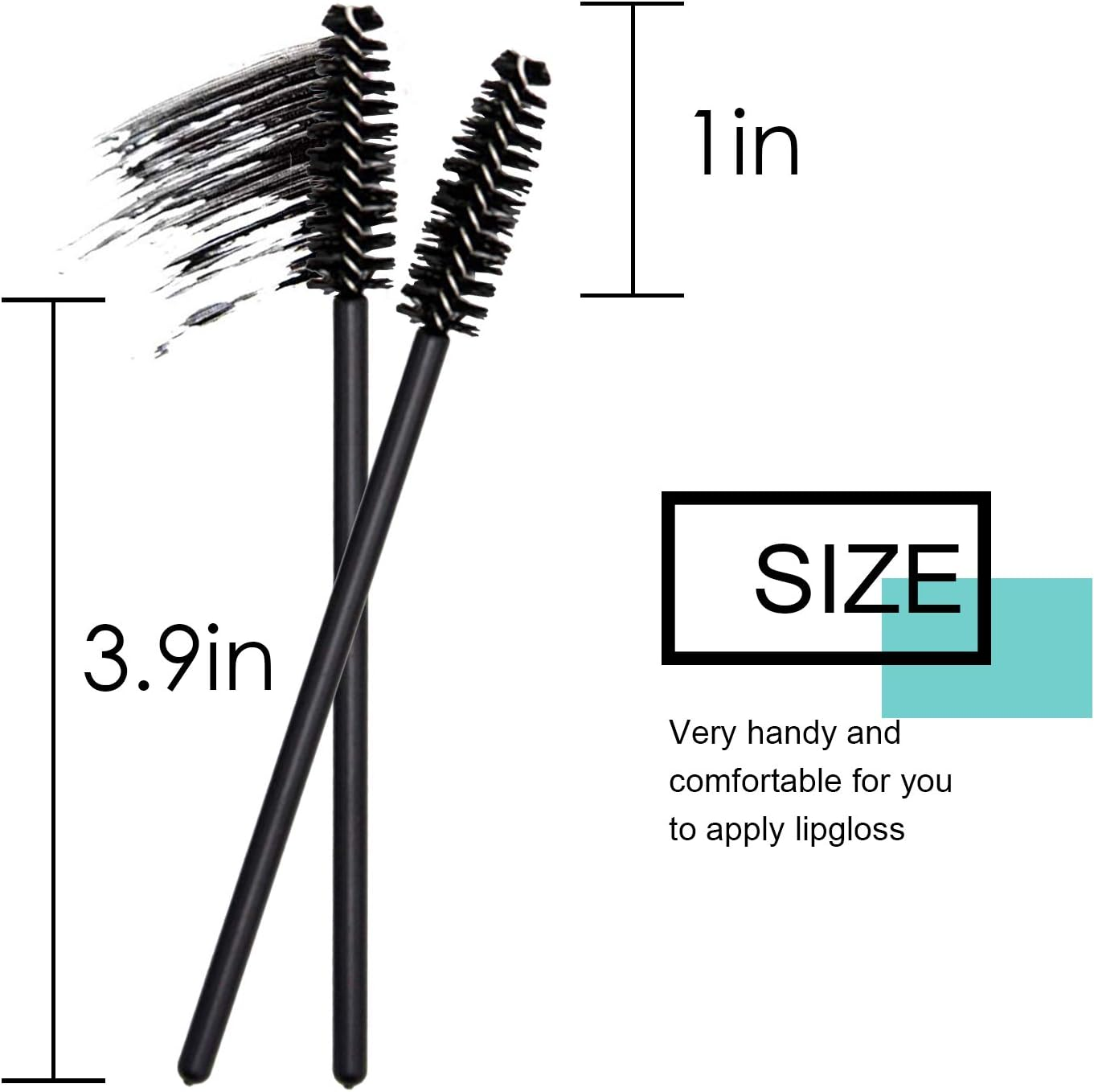 300 Pcs Disposable Mascara Wand Eyelash Brush for Eyelash Extension Supplies - Black image number 3