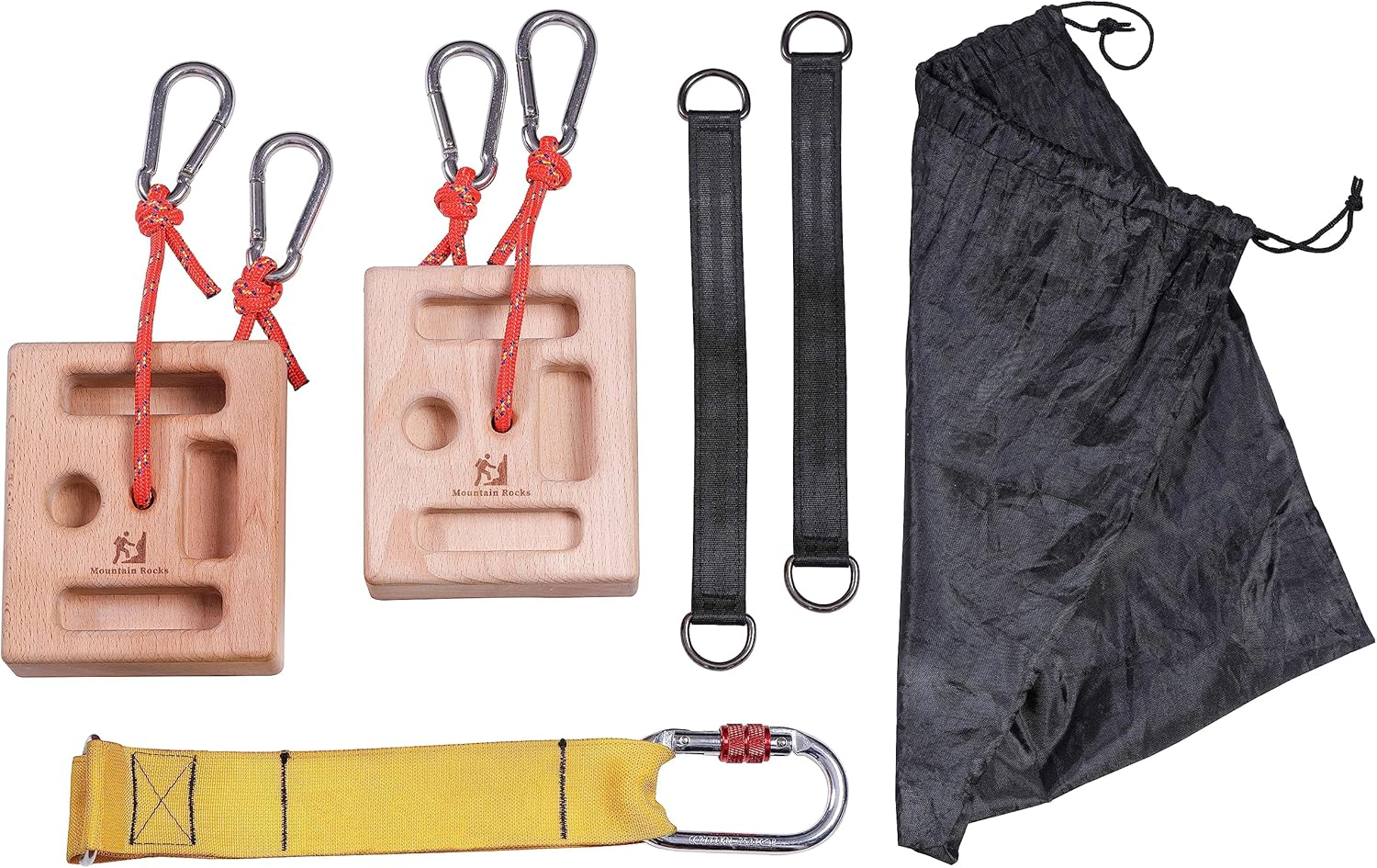 Mountain Rocks Ultimate Portable Hangboard Pair with Strap Loading Pin for Hangboard, Pinch Grip and Farmer Crimp Grip Strength Training image number 1