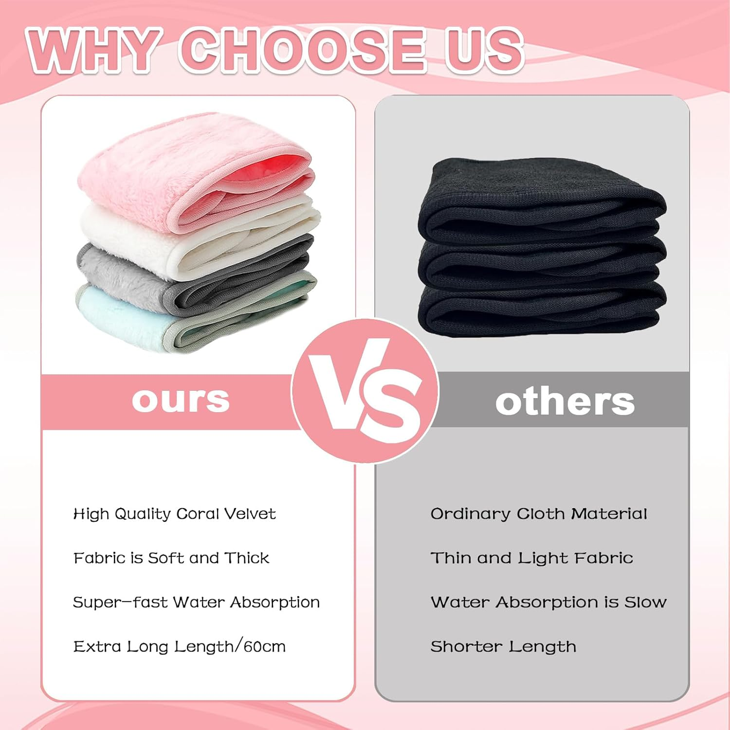 Women'S Cosmetic Hair Band, Set of 5 in Various Colours, 65 Cm, Soft and Adjustable image number 5