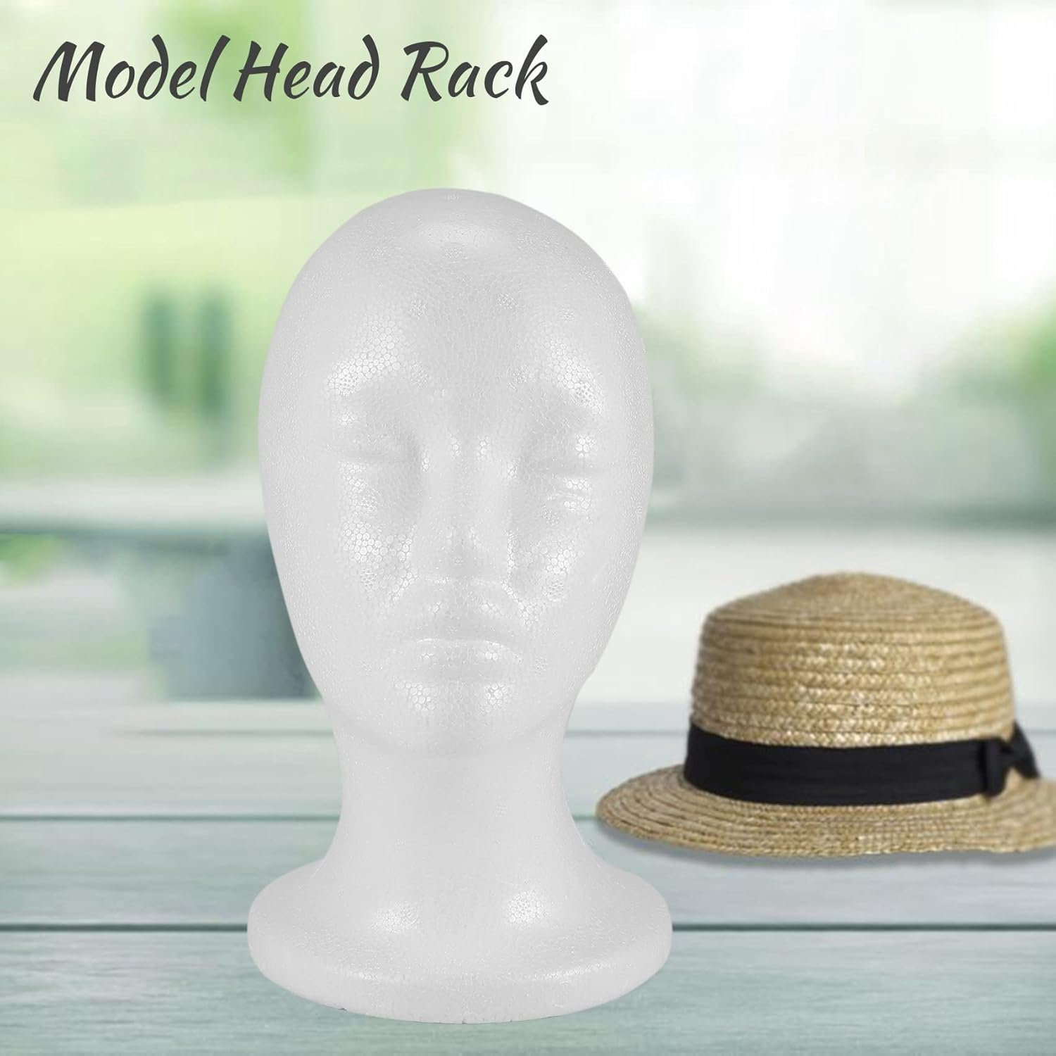 Aboiledy Female Foam Mannequin Head Model Hat Wig Display Stand Rack White image number 4