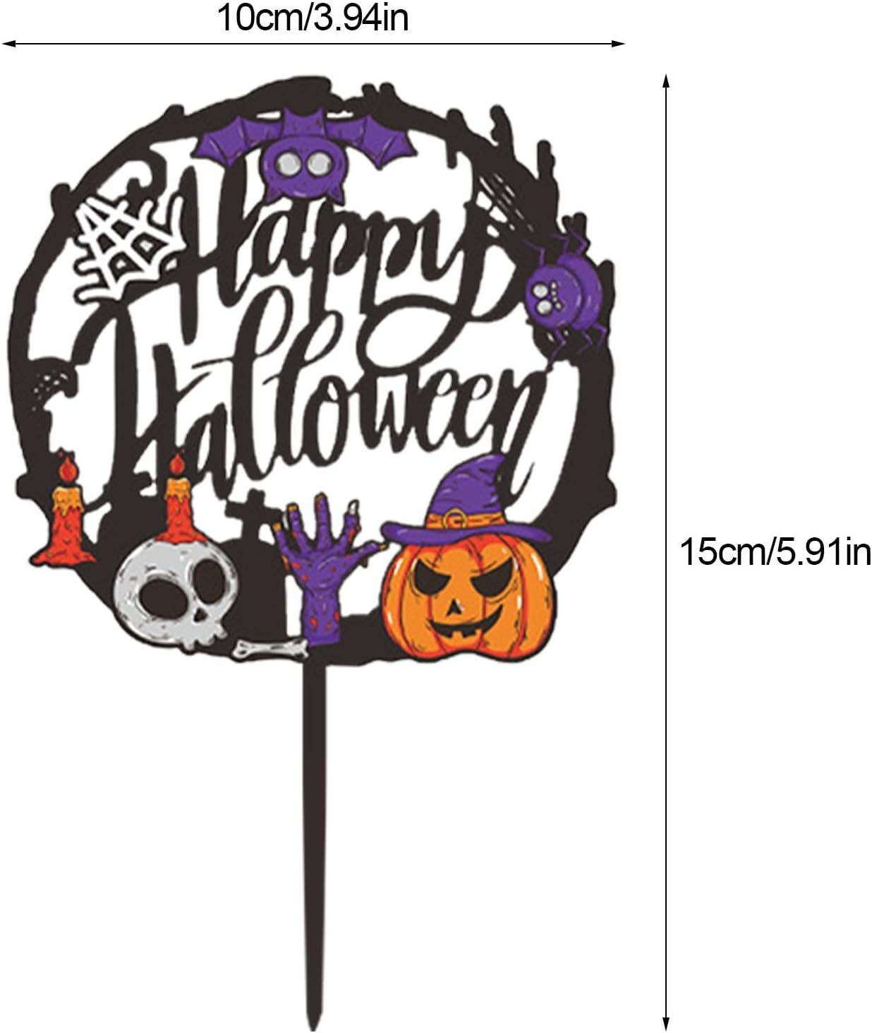 Halloween Cake Decorations - Cake Dessert Topper Decoration - Cake Decoration Cards Table Decoration Supplies Halloween Party Cake Decorations Horror for Boy Girls image number 6