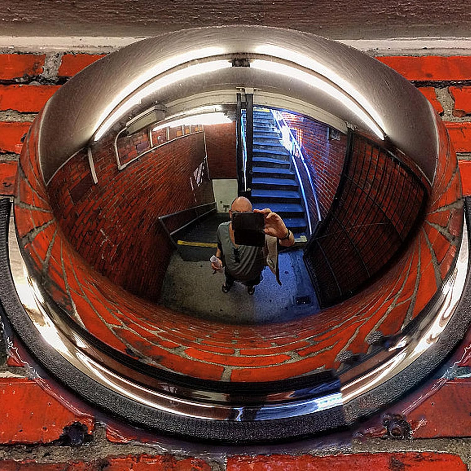 ULTECHNOVO 12 Inch Convex Security Corner Mirror Blind Spot for Wall 180 Degree Safety Driveway Mirror Durable Acrylic Half Dome Mirror for Traffic Parking Garage image number 6