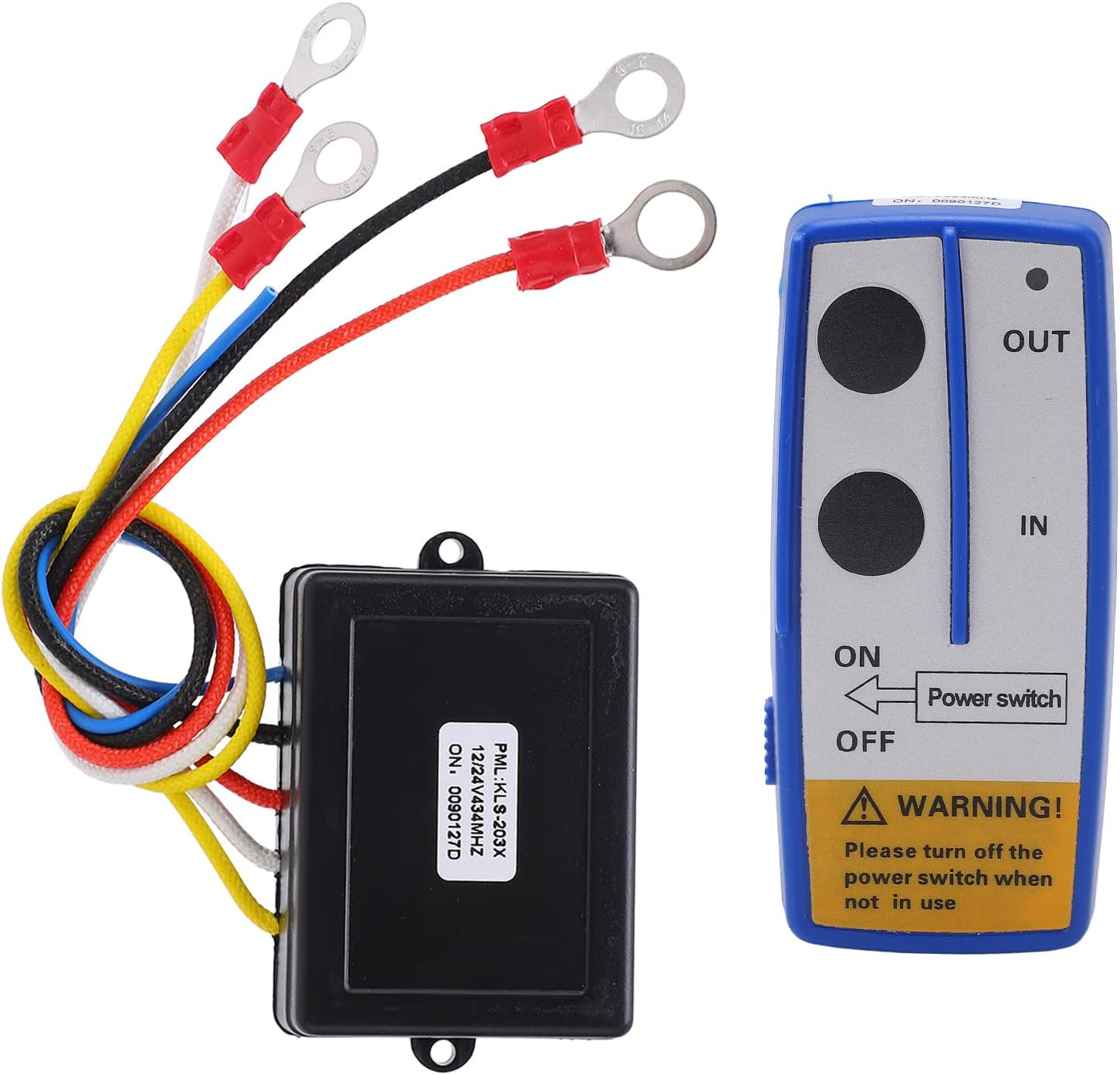 Handset Switch Controller, Easy Installation 12V 24V Portable 434MHZ Winch Wireless Remote Control Kit Heavy Duty with Indicator Light for Truck ATV SUV (Blue) image number 3