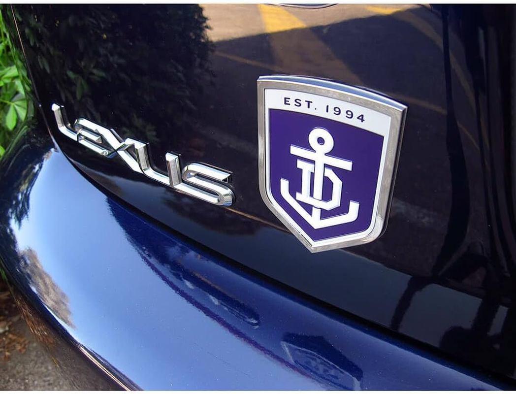 Fremantle Dockers Freo AFL 3D Chrome Emblem Badge - for Cars, Bikes, Laptops, Most Things image number 1