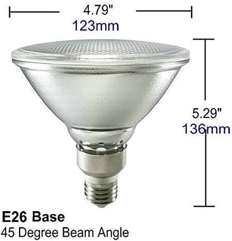 E27 PAR38 LED Cool White 6000 K, Waterproof, for Indoor and Outdoor Use, Not Dimmable, Spotlight Light, Floodlight Bulb, 15 W Cool White LED PAR38 Glass Reflector Lamp (Replaces 150 W image number 5