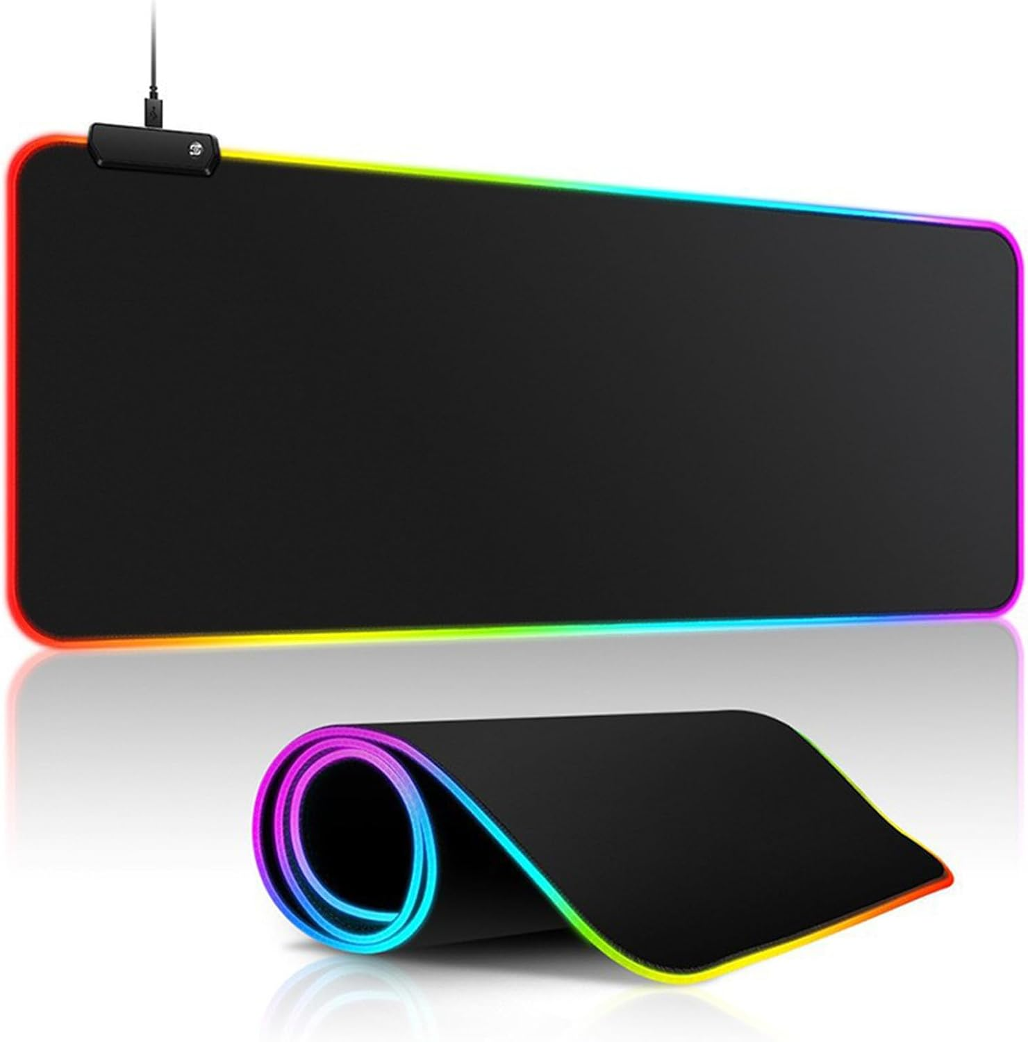 RGB Led Gaming Mouse Pad，Oversized Glowing Soft Extended Mousepad，80X30Cm Waterproof Non-Slip Rubber Computer Keyboard Pad Mat Black image number 6
