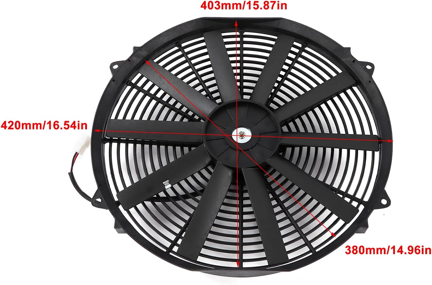 16In Universal Slim Fan Push Pull Electric Radiator Cooling Fan, New Universal 24V 120W Slim Electric Radiator Cooling Fan Push Pull for Car Truck RV image number 3