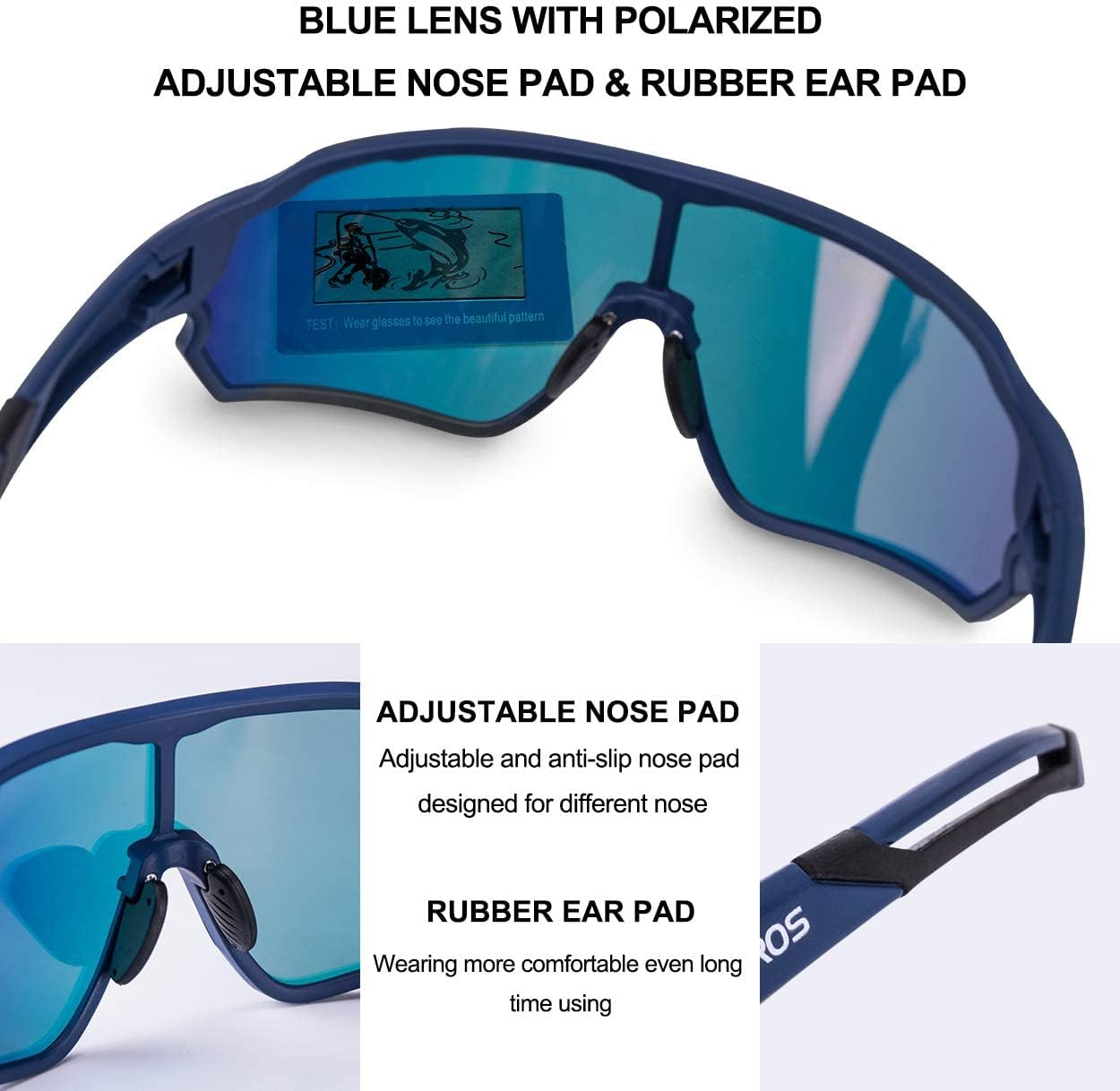 ROCKBROS Polarized Sports Sunglasses HD Glasses Neon Lens UV400 TR90 Frame Cycling Fishing Running Climbing for Women Man image number 3