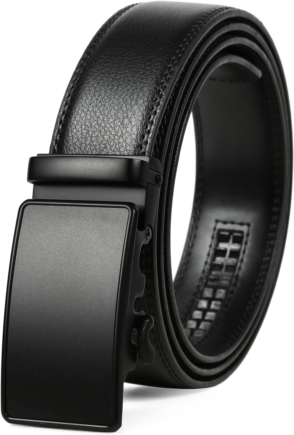 Belt for Men,Leather Ratchet Click Dress Belt with Automatic Slide Buckle Adjustable-35Mm Wide