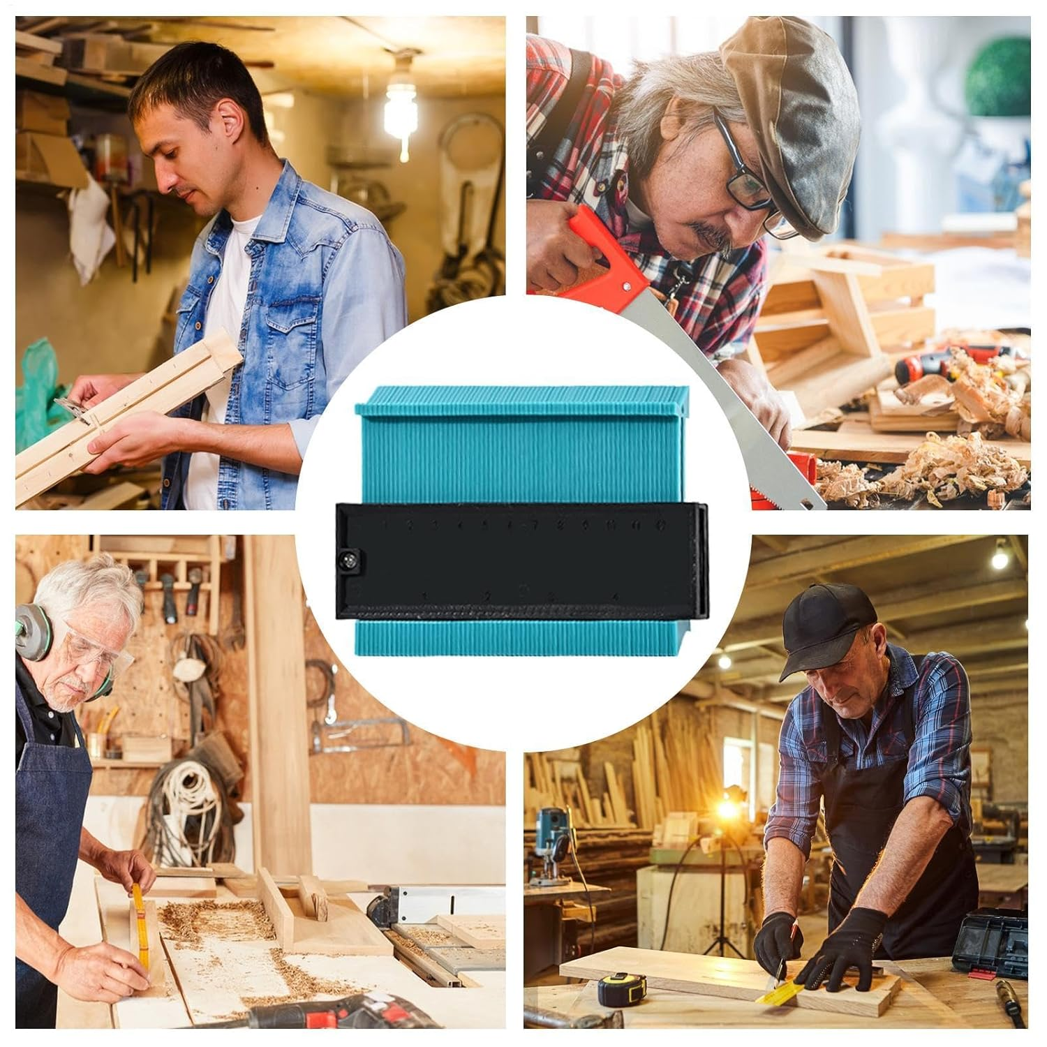 Contour Ruler Tool | Contour Gauge Profile Tool Multifunctional Outline Duplicator | Carpenter Tools Reusable Woodworking Hand Tools for Woodworking Flooring image number 2