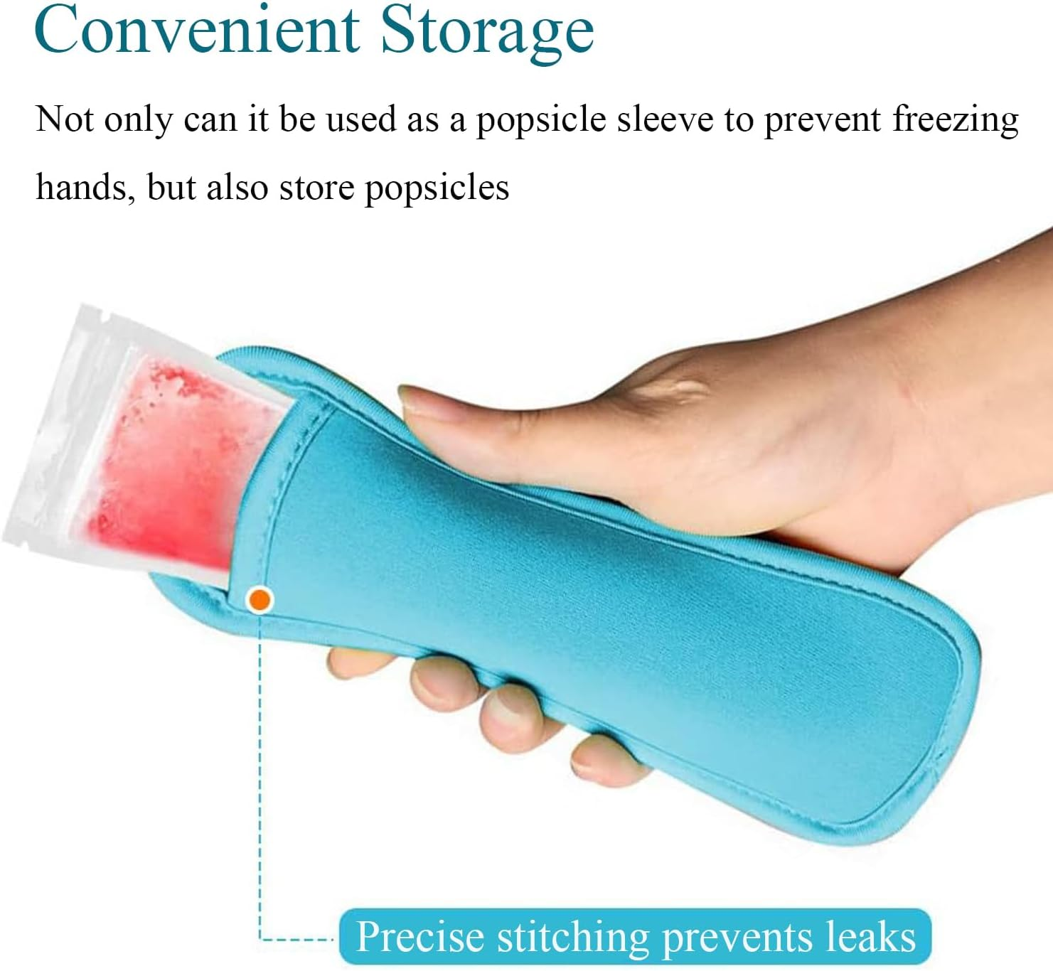 Xinghonyac 10 Pcs Ice Pop Sleeves, Reusable Popsicle Bags, 10 Colors, Antifreezing Sleeves, Ice Lolly Holder image number 2