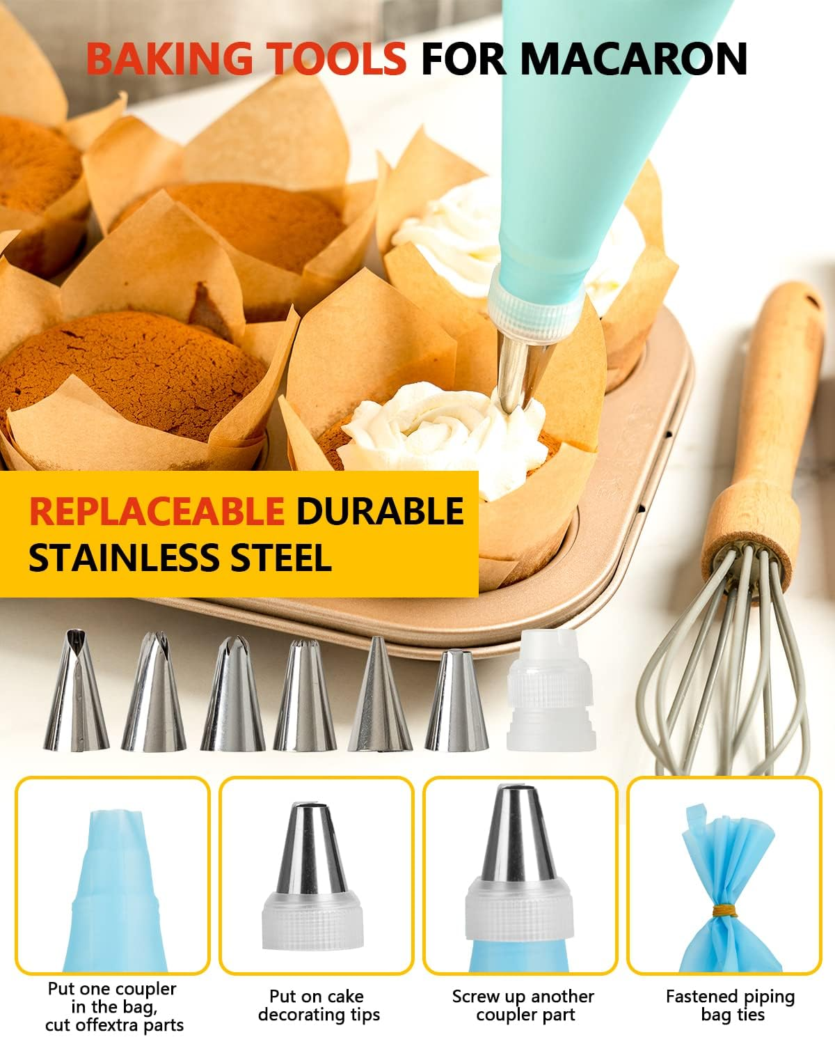 Macaron Silicone Baking Mats, Katbite Silicone Macaroons Baking Mat Set of 2 Half Sheet (11 5/8" X 16 1/2") Reusable & Nonstick Macarons Baking Supplies Silicone Bakeware Mats for Macarons Cookies image number 2