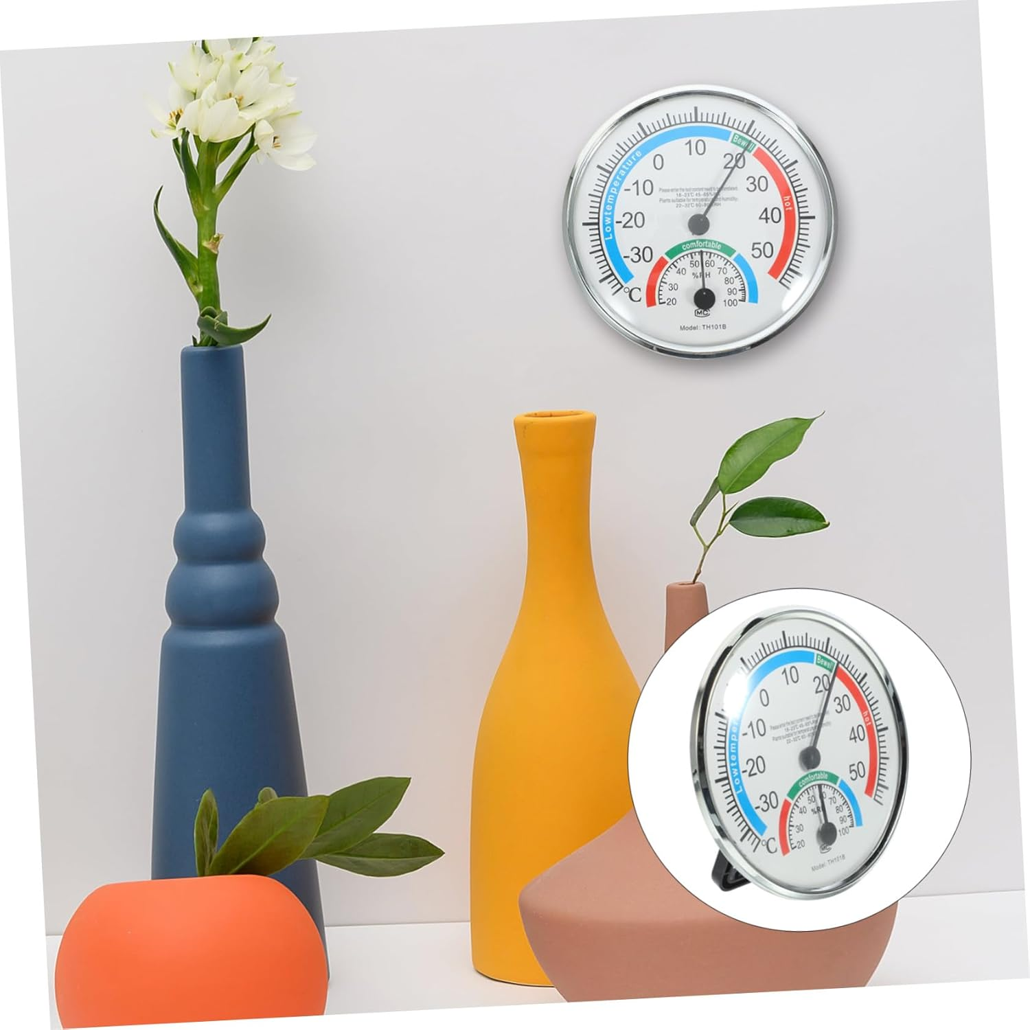 INOOMP 2-In-1 Indoor Outdoor Temperature Humidity Gauge Accurate Thermometer Hygrometer for Home Garden Patio LCD Display image number 4