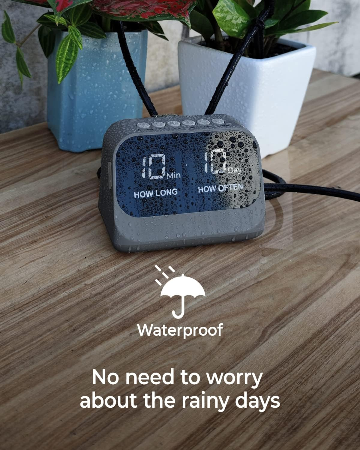 Automatic Watering System for Potted Plants, Plant Waterer with Smart Programmable Timer, Waterproof LED Display & Large Capacity Battery, Precise Distribution of Water (Grey) image number 3