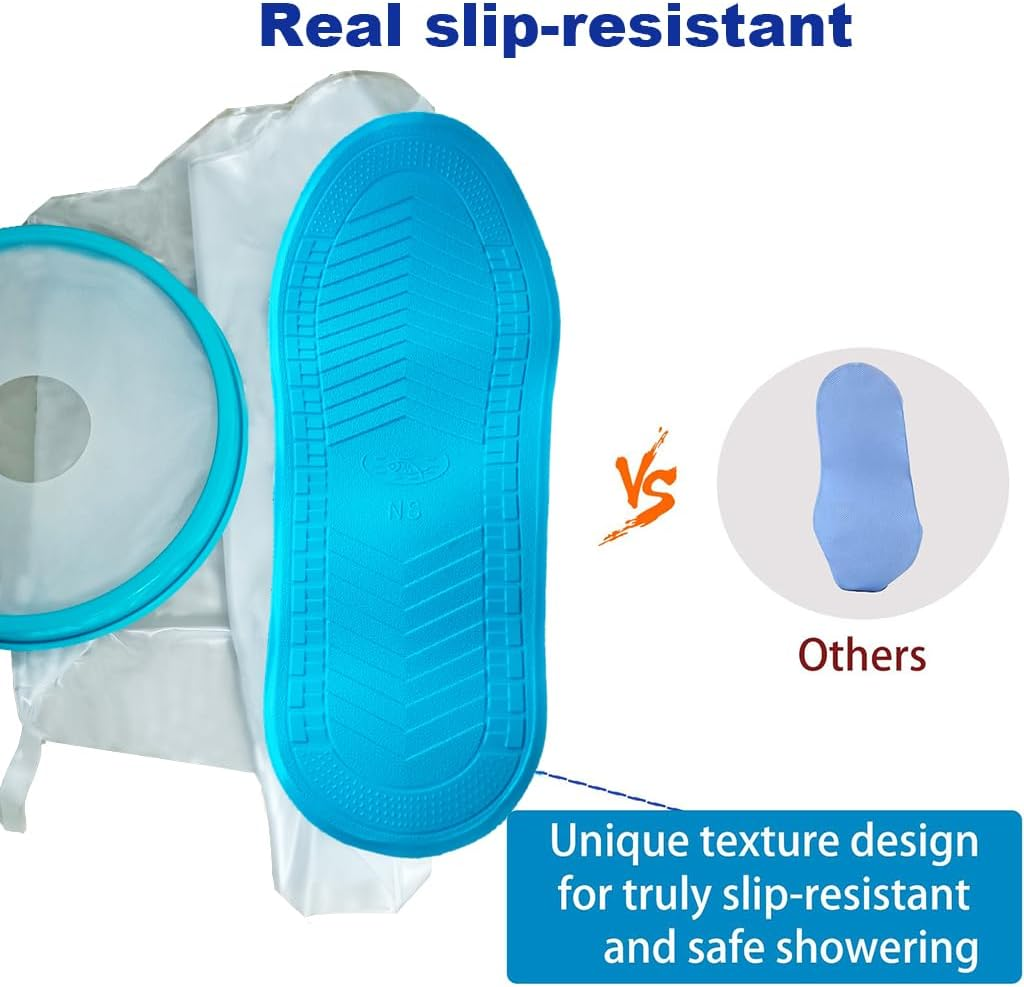 Non-Slip Waterproof Leg Cast Cover for Showering, Reusable Adult Short Leg Cast Protector, Cast Covers for Shower Leg, Cast Bag for Shower, Cast Cover for Showering Foot - Adult-Extra-Wide image number 5
