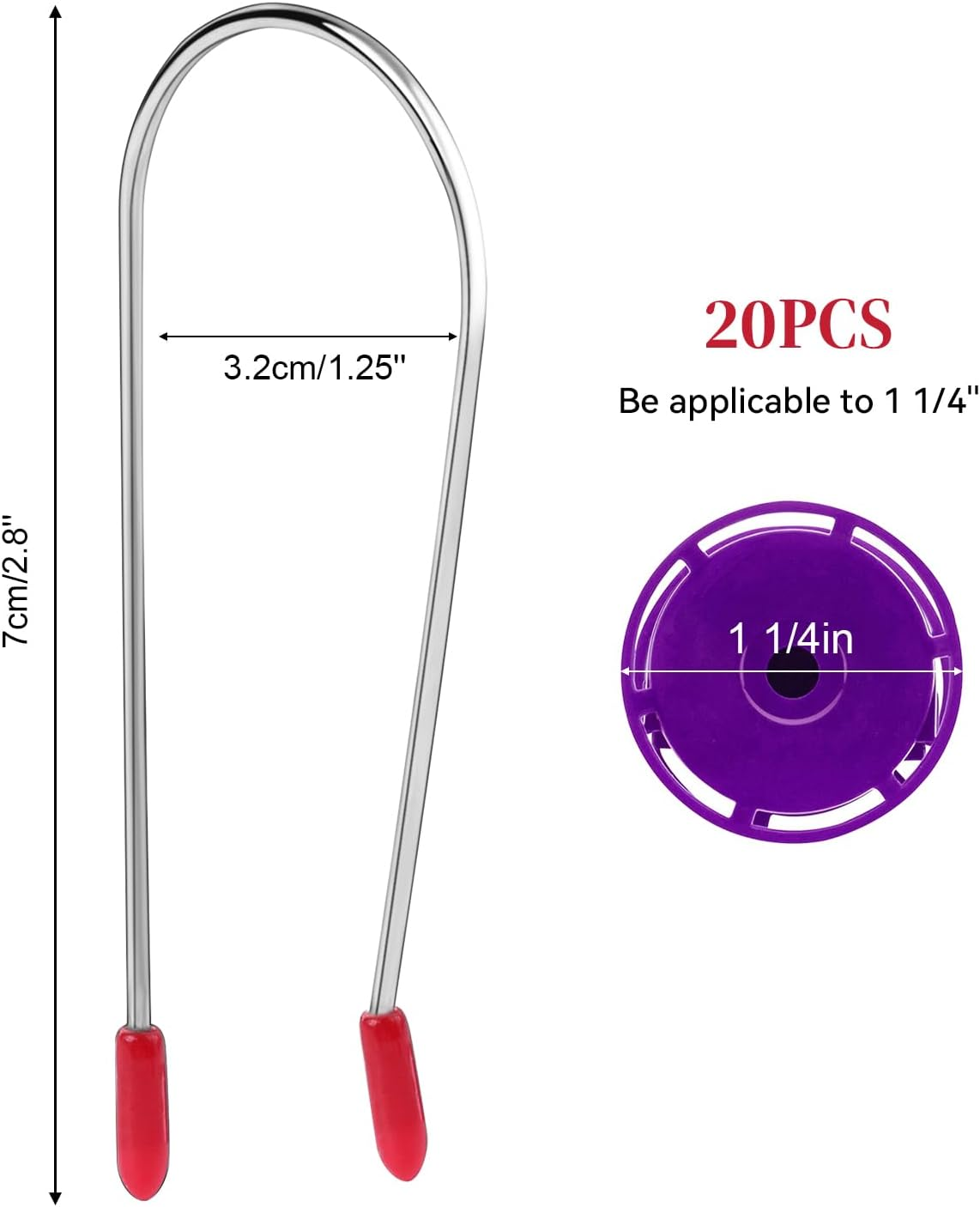 20 Pieces Hair Roller Clips, Replacement Securing Pins Kit for Long Hair, Portable Travel 1.25 Inches Rollers image number 1