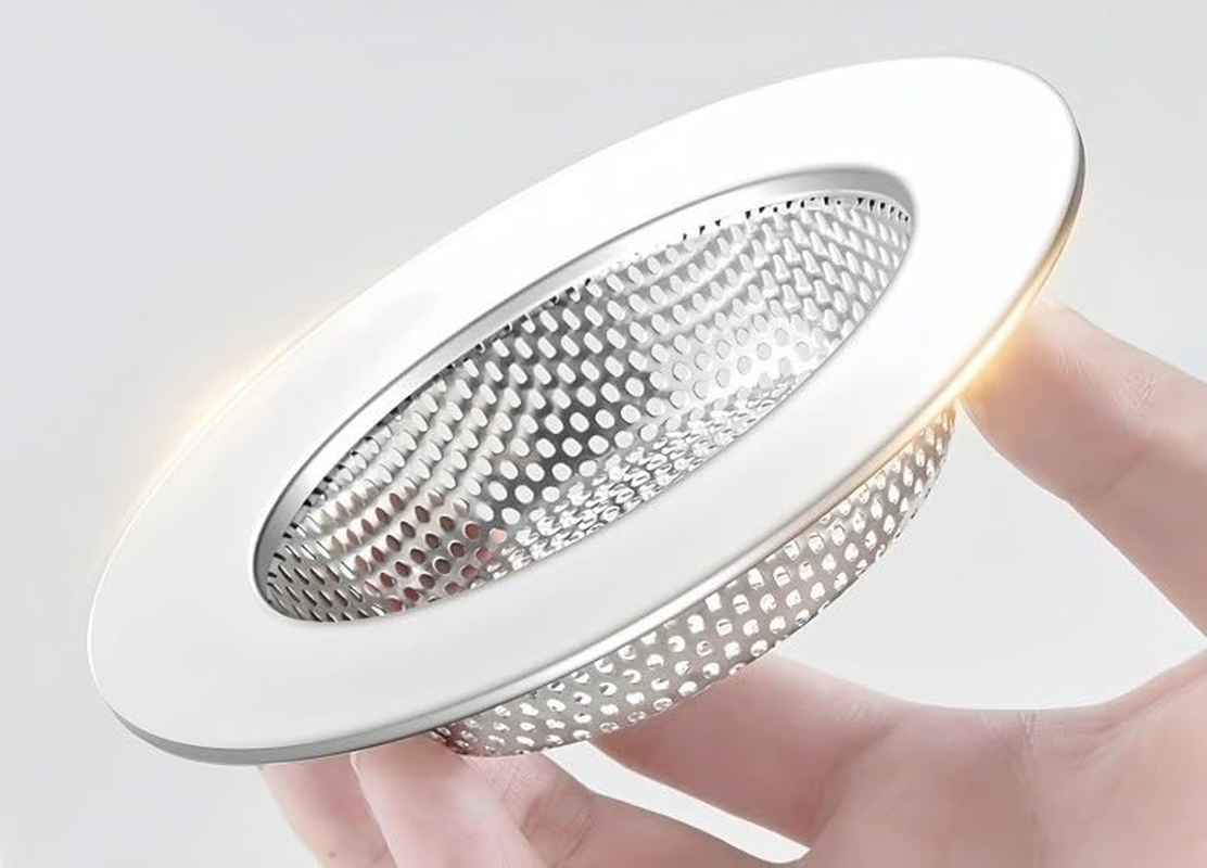 Bathtub Strainers, Bathroom Sink Strainers, Shower Drain Hair Catcher, Drain Strainer for Laundry, Mop Pool, Utility, Slop, RV Sink, Stainless Steel, Pack-2 (Silver, 7.7CM) image number 6