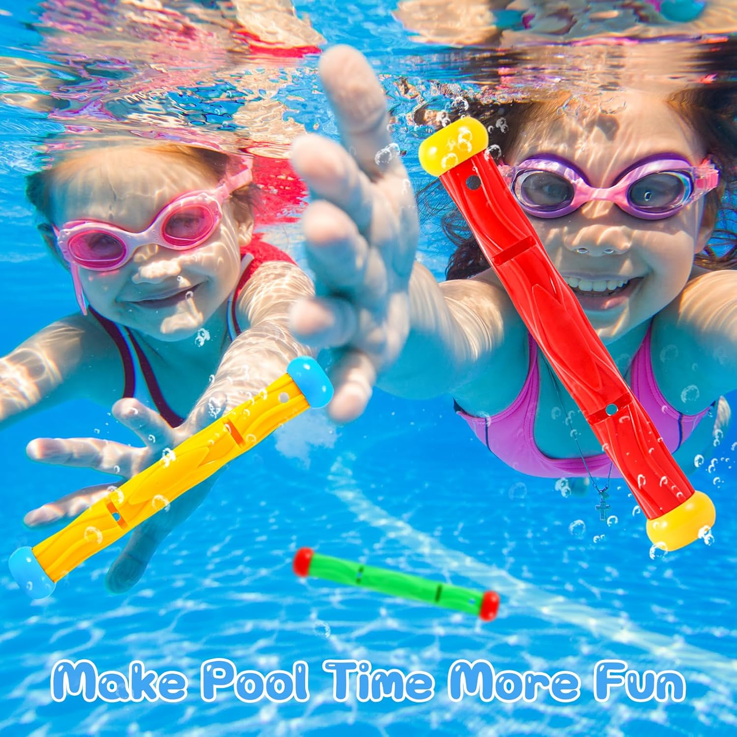 ASONA 8 PCS Diving Sticks Pool Toys for Kids, Sinking Swimming Training Sticks, Underwater Pool Games for Boys & Girls Ages 4-12, Party Favors, Throwing & Diving Toys image number 3