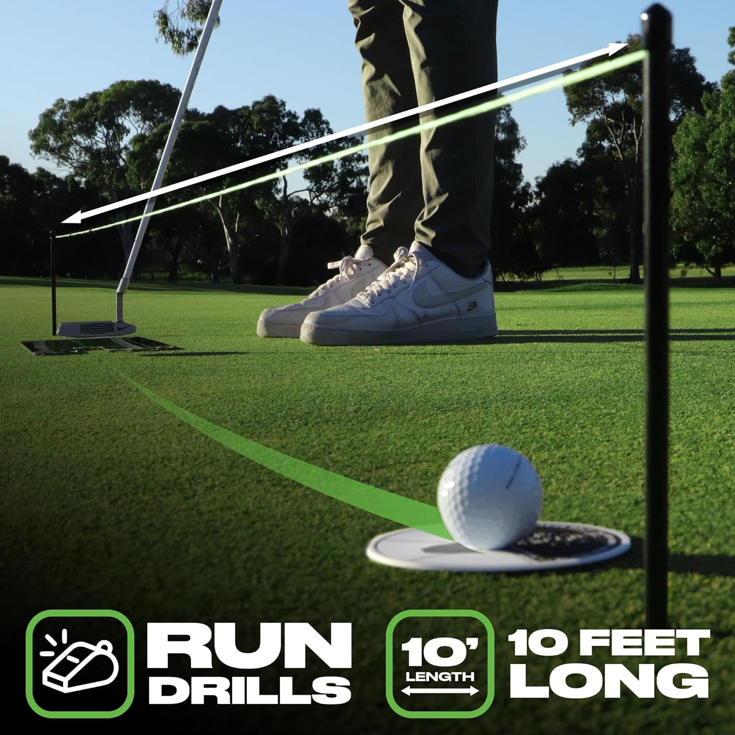 Triple Bead Golf Alignment String Line, Putting Aid for Indoor & Outdoor, Golf Putting Trainer, Putting String Line for Golf, Golf Putting Training Aid for Precision, Putting Alignment String image number 3