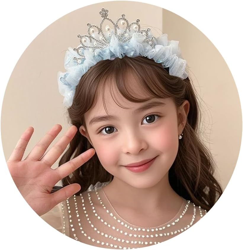 Crown Priness Tiara Cute Fairy Headband for Girls Crowns Hairband for Birthday Party Favors Christmas Halloween Cosplay Hair Accessories for Kids, Pink