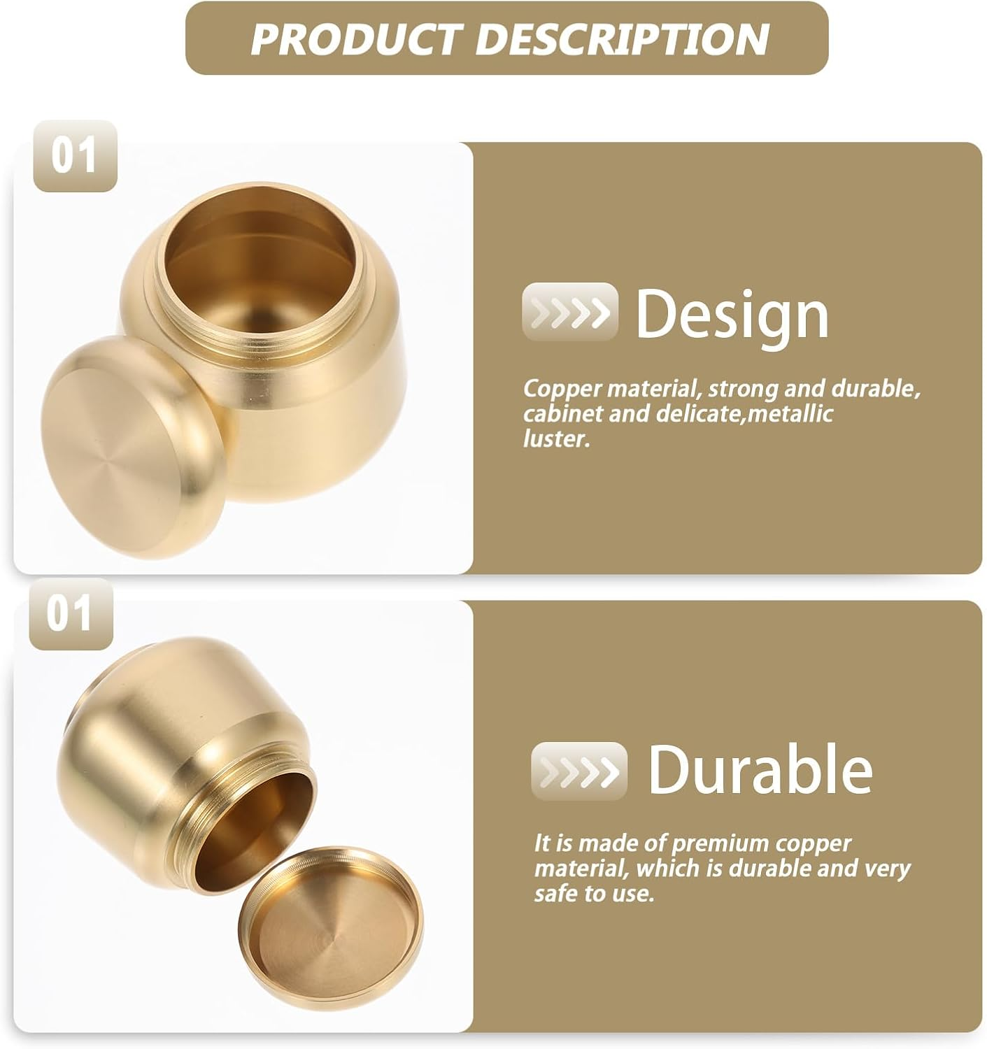 DECHOUS Brass Cremation Urns for Human Ashes Mini Keepsake Urns for Pet Baby Ashes Funeral Memorial Jar