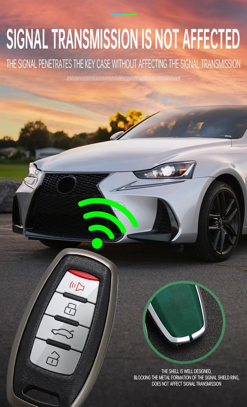 Ontto Alloy Car Key Fob Cover Fit for Haval H6 H7 H9 H4 Hover H2S F5 F7 F7X F7H Dargo Jolion GMW Remote Leather Key Case Keyring Key Shell Holder Bag Keychain - A-Blue image number 2