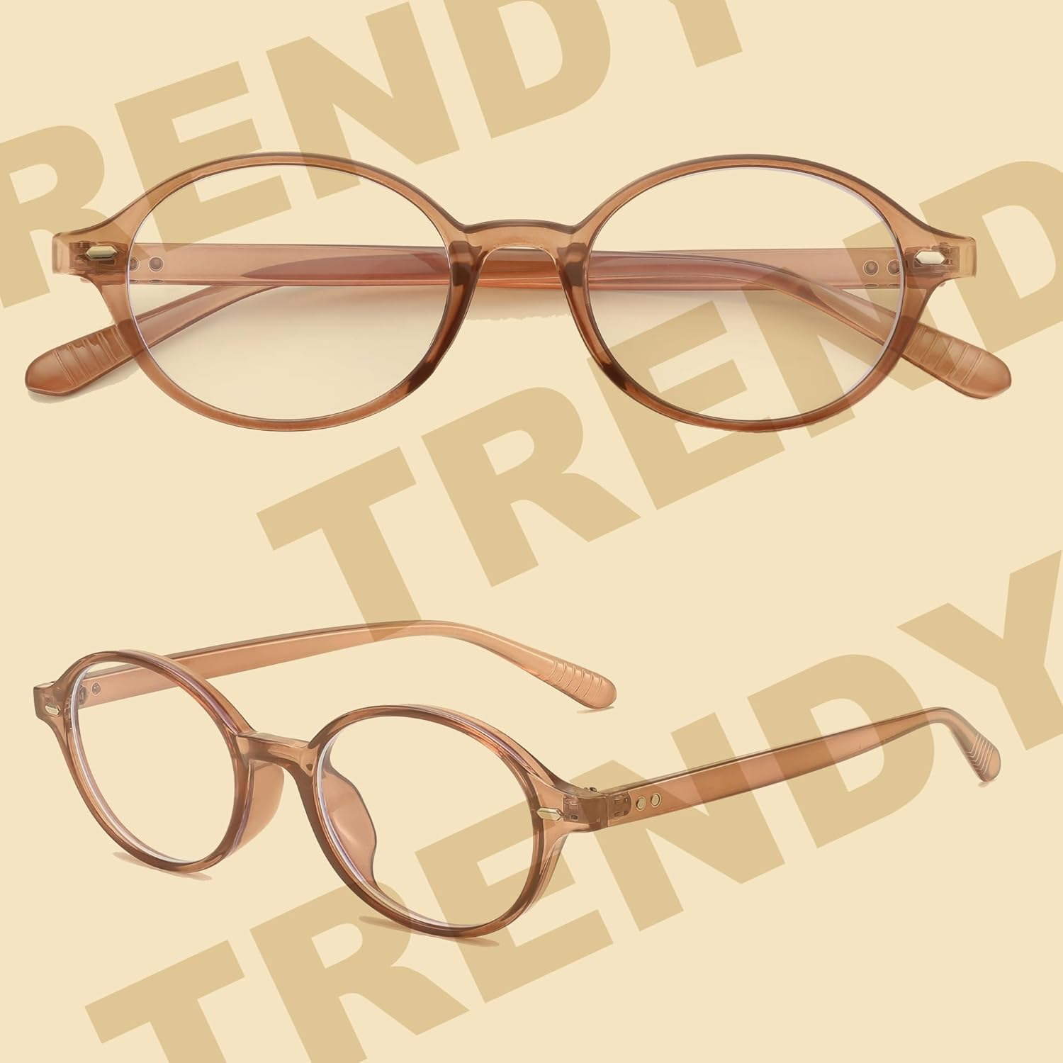 FEISEDY Vintage Oval Blue Light Glasses for Women Men Stylish Lightweight 90S Eyeglasses Fake Nerd Y2K Eyewear Frame B0242 - Black image number 7