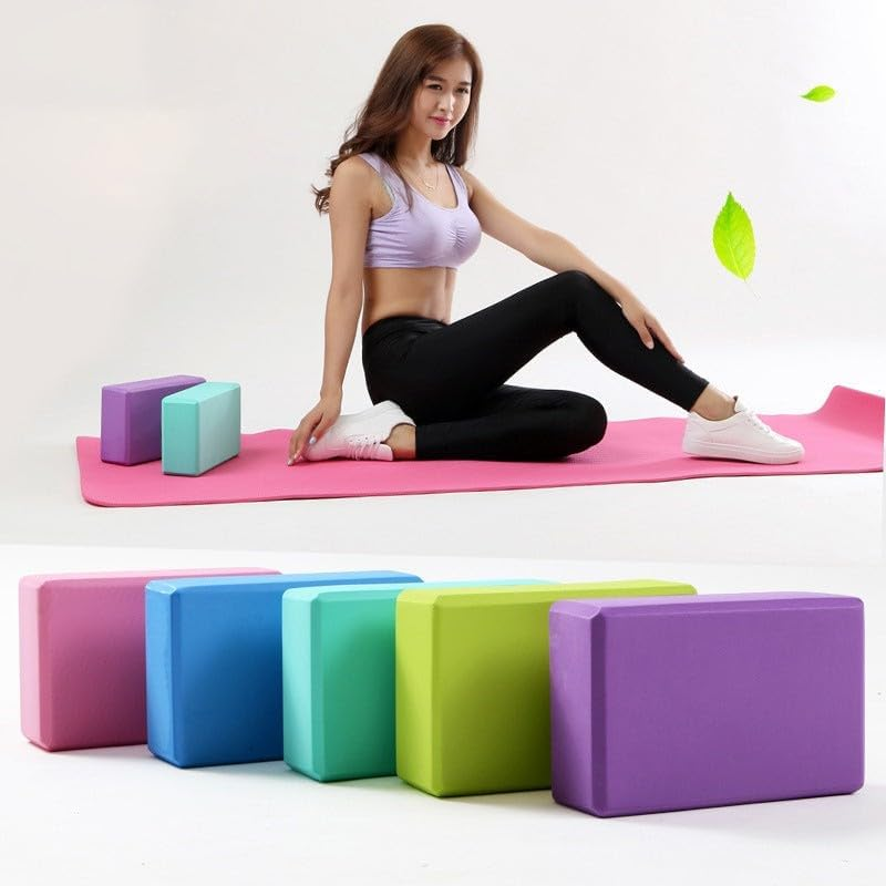 2PCS EVA Yoga Block Brick Foaming Home Exercise Practice Fitness Gym Sport Tool, Versatile Fitness Bricks for Stretching, Strengthening & Balance, Compatible with Yoga & Pilates, Portable and Non-Toxic image number 6