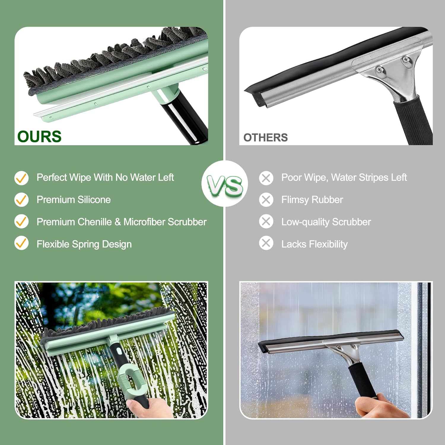 DALIPER Window Squeegee for Home Cleaning 2-In-1 Car Windshield Washer Kit with Extension Pole 73.6 Inches Shower Glass, Mirrors, Car Windshield, Truck Home Windows, Balcony Sliding Doors image number 1