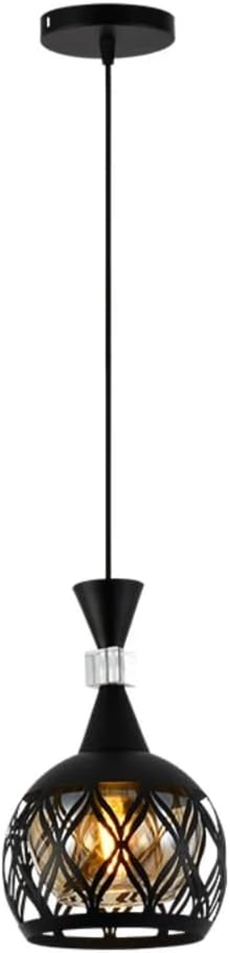 Pendant Lighting Black Chandelier Iron Glass Ceiling Hanging Lamp for Dinging Room, Living Room,Kitchen image number 3