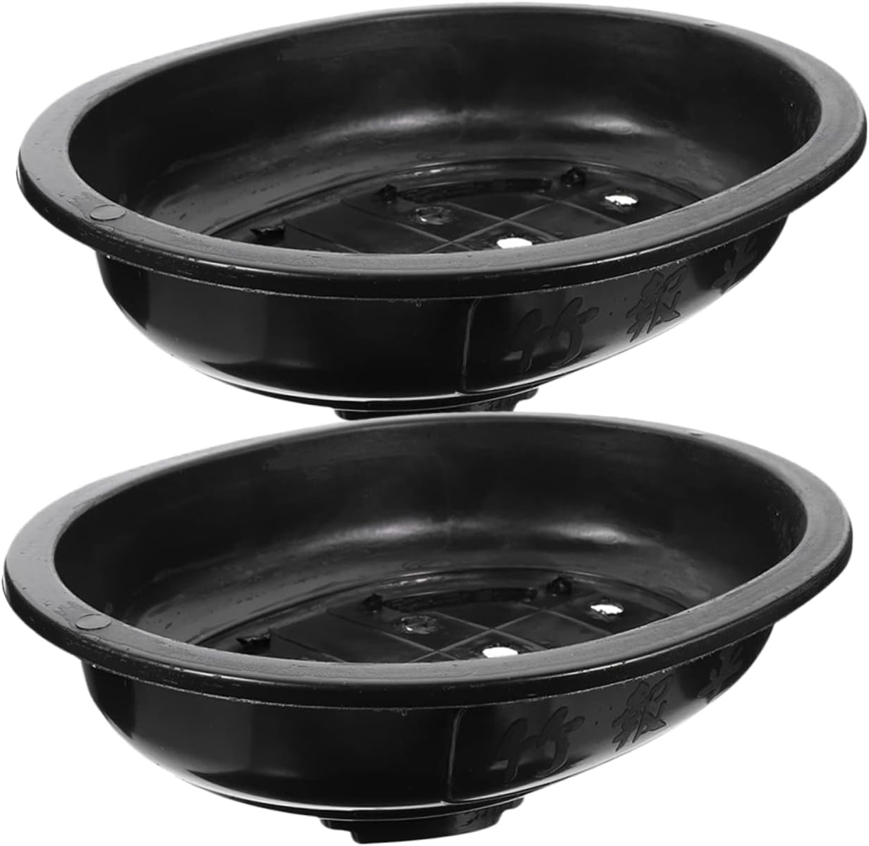 GAROZATION 4Pcs Oval Bonsai Flowerpot for Home Gardening Stylish Decorative Containers for and Bonsai Plants for Indoor and Outdoor Use