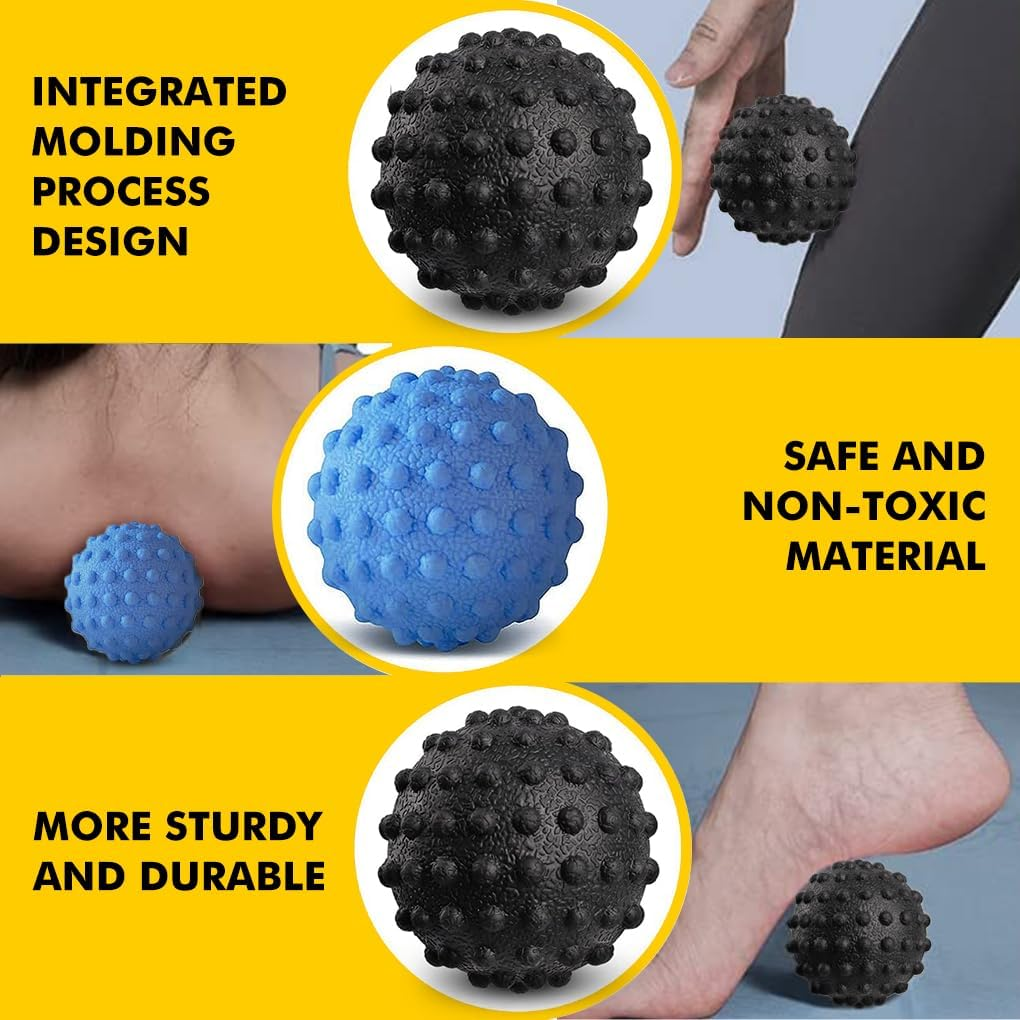 Vivva Massage Ball - Trigger Deep Tissue Back Massage, Foot Massager, Plantar Fasciitis & All over Body Deep Tissue Muscle Therapy (Blue) image number 2
