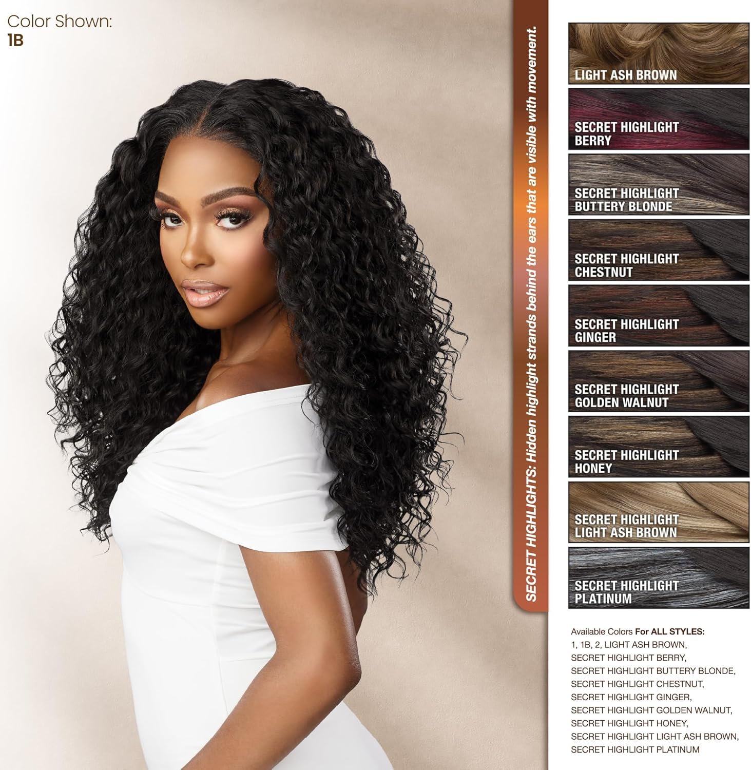 Sensationnel Bare Lace Wig 33 X 15 Cm Lace Front Glueless Synthetic 180 Degree Pre Plucked Hairline (2 Dark Brown) - 1 Jetblack image number 1