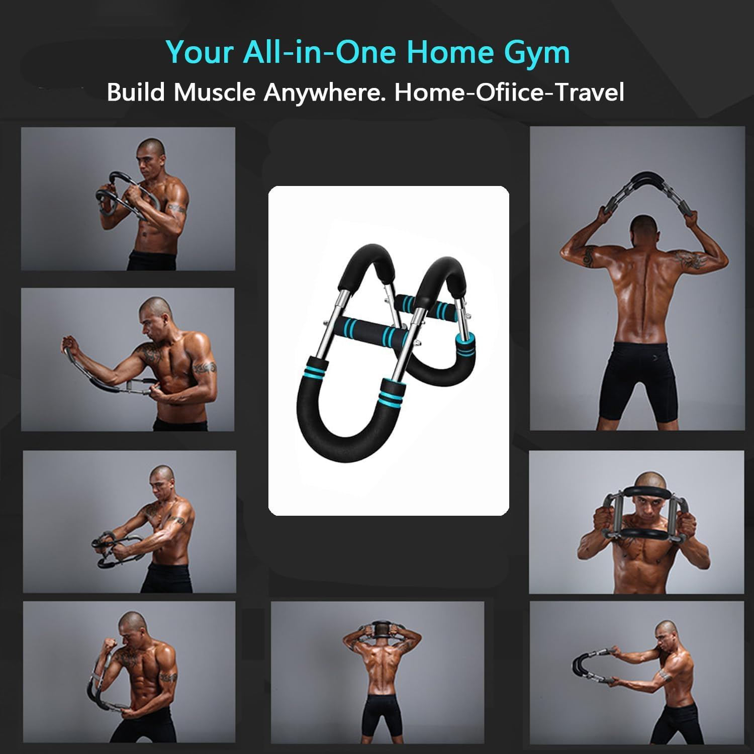 Twister Arm Exerciser Chest Workout,Portable Power Twister Bar,Muscular Strength Enhancer,Thigh Master Trainer Men,At Home Fitness Equipment