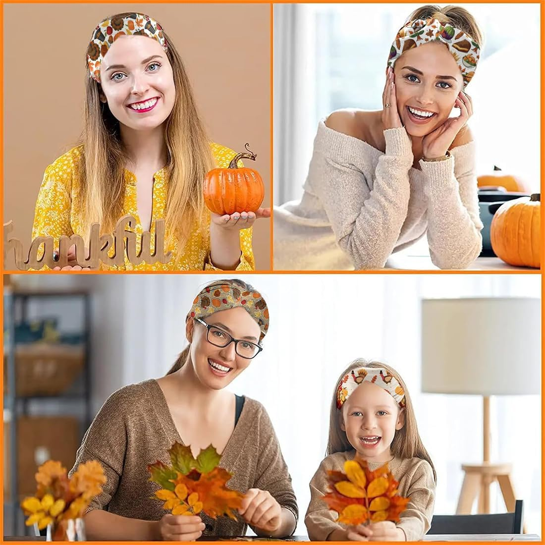 ZORVYN Pack of 4 Women'S Wide Boho Headscarf Headband for Women Hair Bands Made of Cotton Elastic Headband for Sports and Everyday Use image number 5