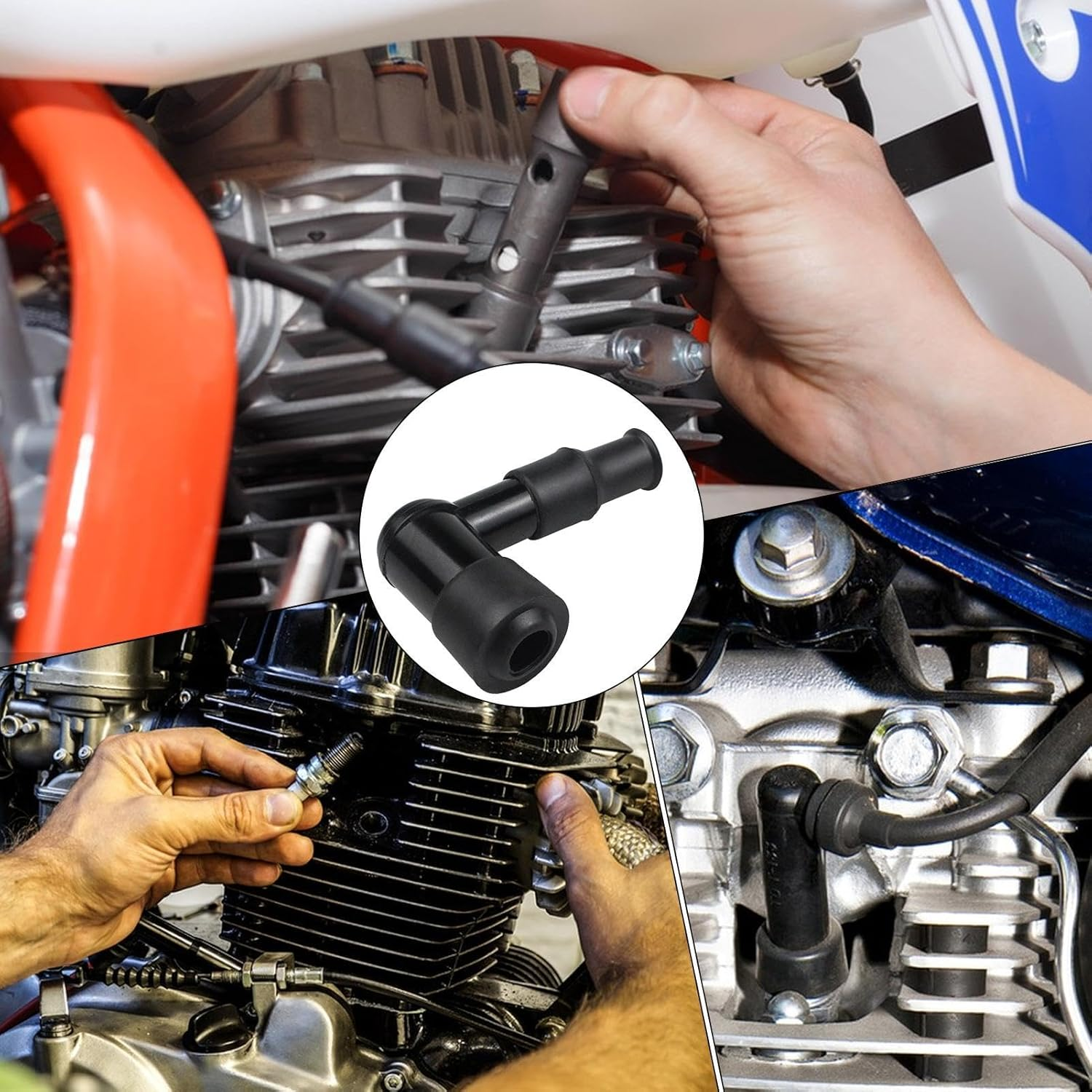 Generic Motorcycle Spark Plug Cap, Black Elbow Flashing, Maximizes Engine Power, Compatible with Motorcycle, 1 Pack image number 3